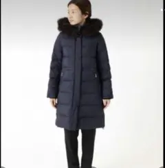 イエナ　タフタロングダウンコート　ネイビー