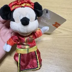 香港ディズニー限定　ミッキー　ぬいぐるみキーホルダー チャイナ服