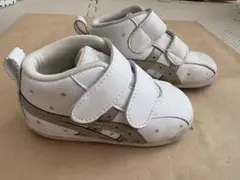 アシックス SUKU2 アミュレ　ベビーシューズ　 ホワイト　 ゴールド 星柄