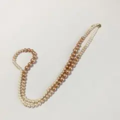 グラデーションカラー ★パールロングネックレス