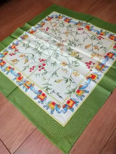 新品未使用　ヴィンテージ・ハンカチ緑＆黄　レア物　レトロ感有　【ジムトンプソン】