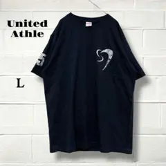 ユナイテッドアスレ/Tシャツ/ブラック/コットン100%/プリント/半袖/L/夏