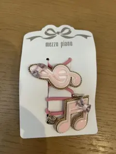 【新品未使用】mezzo piano 音符リボン ヘアゴム 2個セット