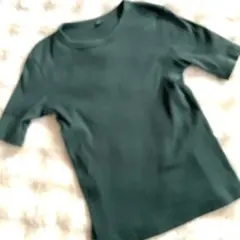【美品】ユニクロ　リブ　半袖TシャツM