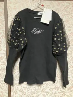 本日価格　エックスガール　星柄シースルー袖の長袖カットソー