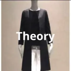 Theory リネンロングジャケット　ノーカラージャケット