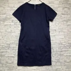 セオリー　半袖ワンピース　レディース　Sサイズ　ひざ丈ワンピース　紺色　美品
