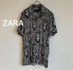 ZARA ペイズリー柄 半袖シャツ スリムフィット