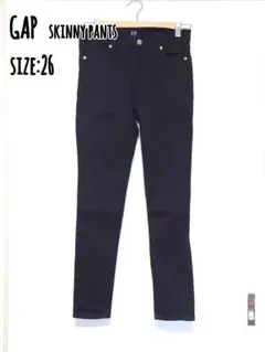【スキニーパンツ】ブラック デニム 26インチ Lサイズ GAP