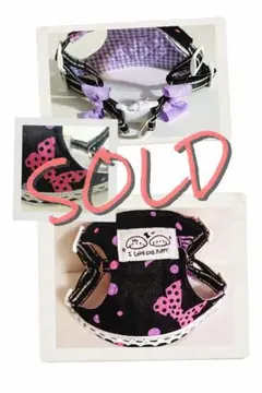 ハンドメイド 犬用ハーネス Lサイズ ドット リボン / 試作品① - メルカリ