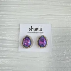 No.1040 ハンドメイド　ビーズ刺繍　ピアス　イヤリング