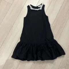 H&M ブラック フリル付きワンピース EU 122/128