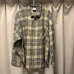 CIAOPANIC ベージュ・ブラックチェック 長袖シャツ