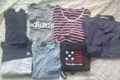 adidas TシャツとストライプTシャツセット　半ズボン　まとめ売り