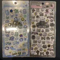 ジュエルプチドロップ　2種　あおいろドロップ　くろいろドロップ　シール