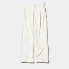 【美品】UNIQLO／ドレープデニムタックパンツ　ナチュラル　M
