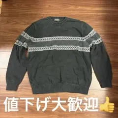 【希少 XL】エディーバウアー コットンニット セーター ボーダー 90s 古着