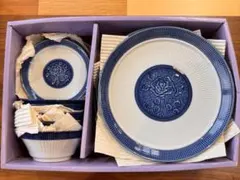 未使用品　有田焼　華峰 天ぷら皿セット 薔薇柄 15個セットのサムネイル