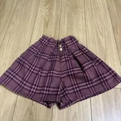 赤と黒のチェック柄ハーフパンツ 120cm