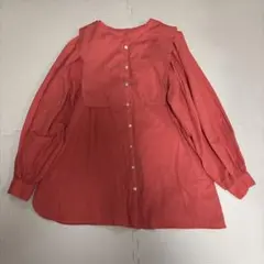 Ungrid ヨークデザインノーカラーシャツ