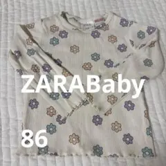 ZARA 花柄リブ編みTシャツ 12-18ヶ月
