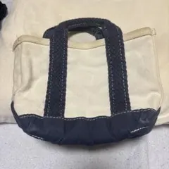 エルエルビーン L.L.Bean 小型　トートバッグ ホワイト　ネイビーのサムネイル