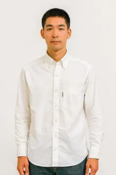 モンベル 長袖シャツ ホワイト　S メンズ 良質コットン