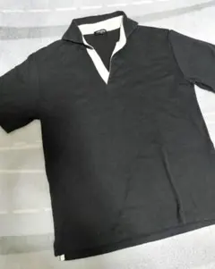 COMME CA ISM 黒ポロシャツ 半袖