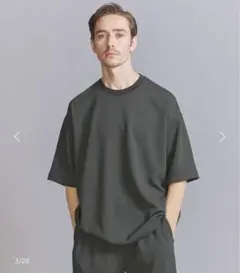 BEAUTY&YOUTH M 緑 エア ドビー トリム クルーネック Tシャツのサムネイル