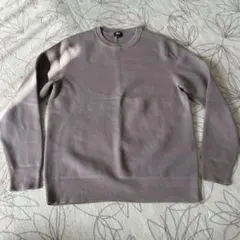 UNIQLO シンプル グレージュ（ブラウン寄り）クルーネックニット