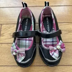 17㎝　キッズ女の子ACQUA CALDA フォーマルシューズ ブラック/ピンク