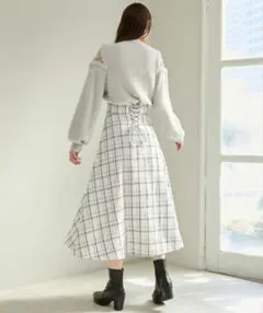 バックレースアップハイウエストスカート MAJESTIC LEGON