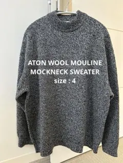 ATON】WOOL MOHAIR CREWNECK SWEATER NAVY - メルカリ