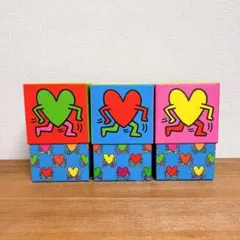 キースヘリング× ハッピーソックス ボックス／3点セット 箱 小物入れ