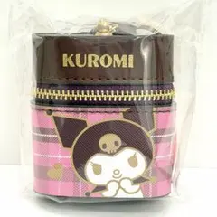 サンリオ　クロミ スカーフ付きチャームポーチ チェック柄 ピンク×茶
