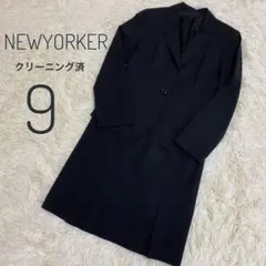ニューヨーカー スカートスーツ 黒 ストライプ 背抜き 9 クリーニング済