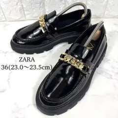 ✨極美品✨ZARA ザラ トラックソール チェーン ローファー 36 23.5