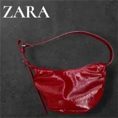 ZARA レッド パテント ミニショルダーバッグ Y2K 韓国 ワンハンドル