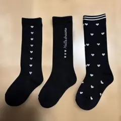 【未使用】黒ハイソックス3足セット15-20cm