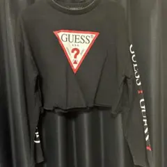 GUESS ゲス ロゴプリント 長袖カットソー ブラックのサムネイル
