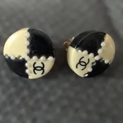 CHANEL シャネル ピアス ココマーク ドット ラウンド ブラック 