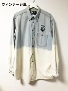 ヴィンテージ風　BNSP グラデーション 長袖シャツ