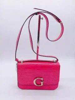 [3136]　未使用　＊GUESS　ゲス＊　クロコ型押し　ショルダーバック