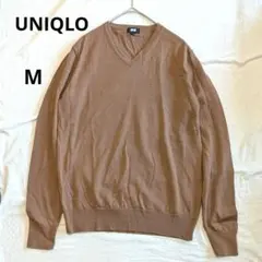【新品】UNIQLO M エクストラファインメリノVネック セーター ブラウン