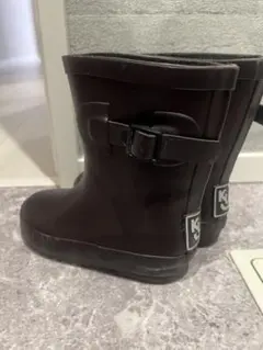 KUT バックル付きレインブーツ ダークブラウン　16cm