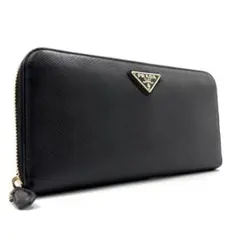【美品】プラダ 長財布 三角ロゴ ゴールド金具 サフィアーノレザー ユニセックス