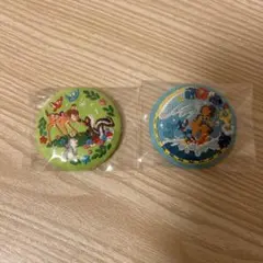 ディズニー　刺繍缶バッジビスケット2 バンビ　リロ&スティッチ　2個セット