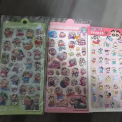 クレヨンしんちゃん ステッカー 3枚セット　ウォーターシール　ボンボンドロップ