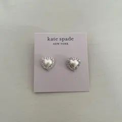kate spade ピアス シルバー　ハートモチーフ パール ストーン 美品