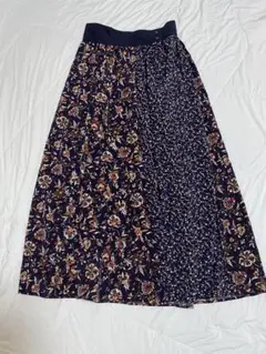 プリント柄のロングドレス